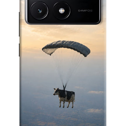 Skydiving Cow Poco X6 Pro Hard Case Back Cover by Casekaro