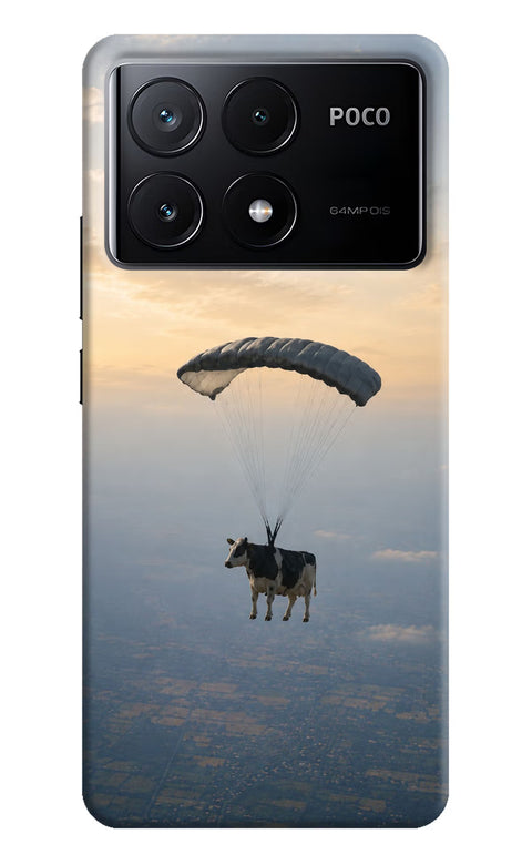 Skydiving Cow Poco X6 Pro Back Cover