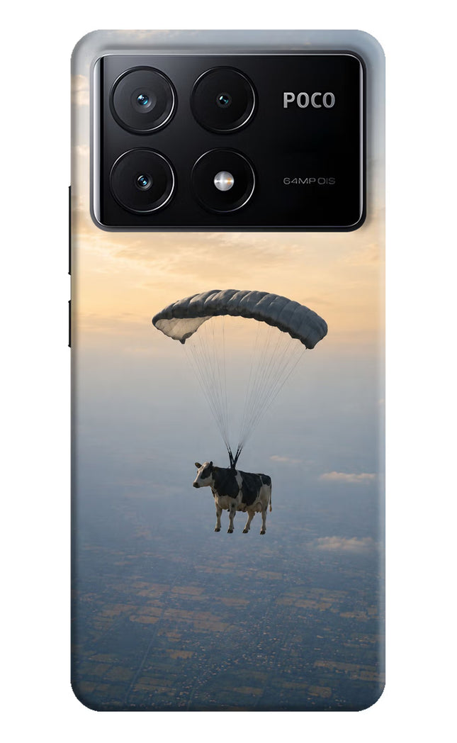 Skydiving Cow Poco X6 Pro Hard Case Back Cover by Casekaro