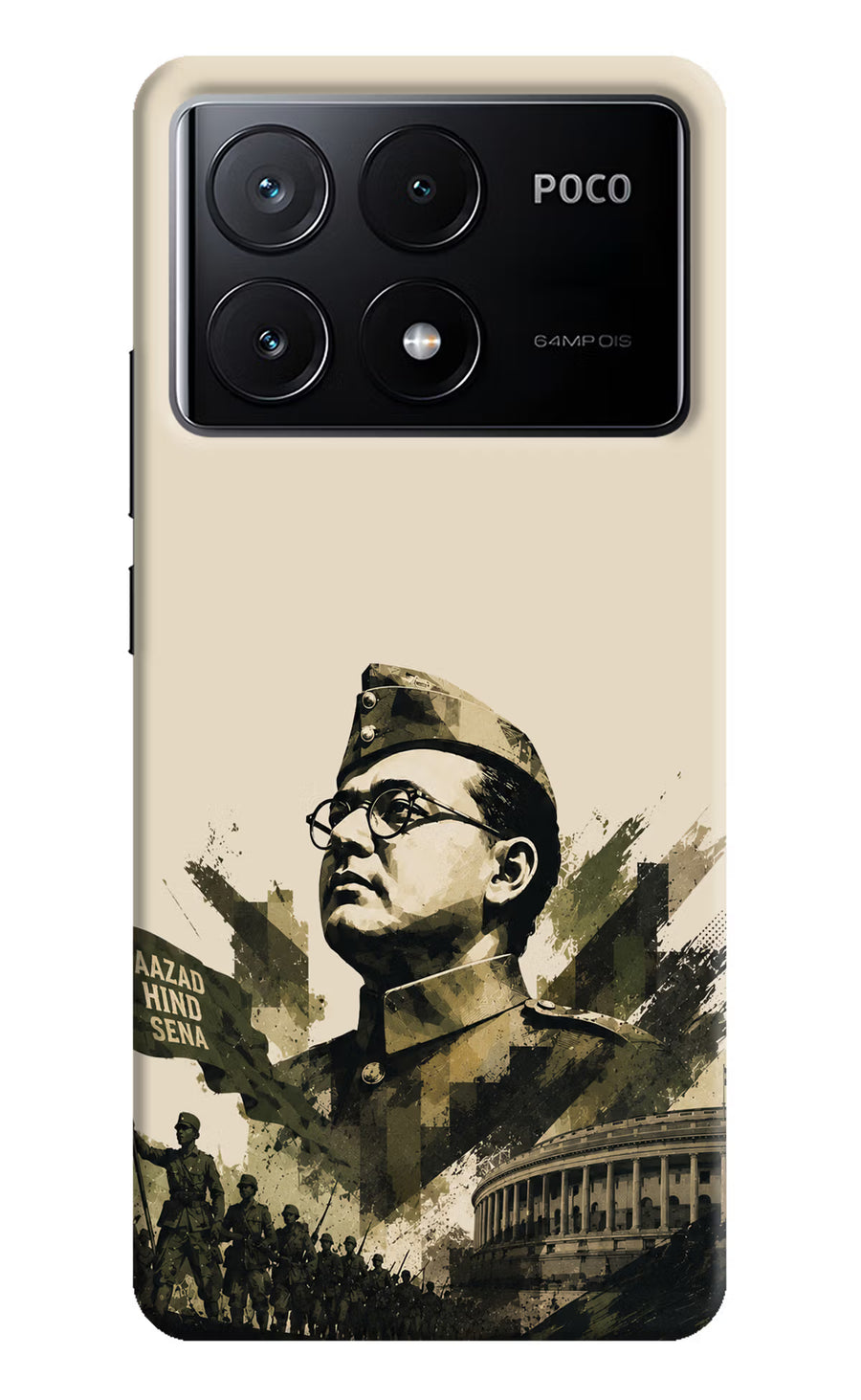 Netaji Rising Poco X6 Pro Back Cover, Hard case