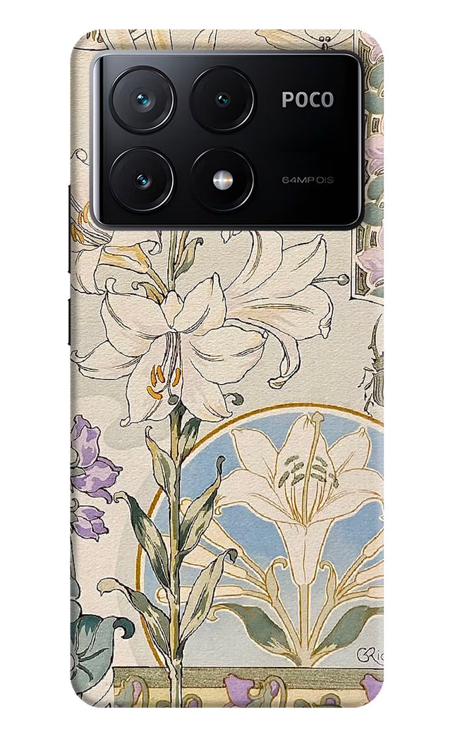 White Lily Poco X6 Pro Hard Case Back Cover by Casekaro