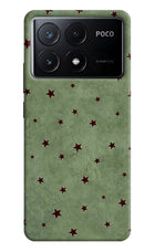 Green Stars Poco X6 Pro Hard Case Back Cover by Casekaro