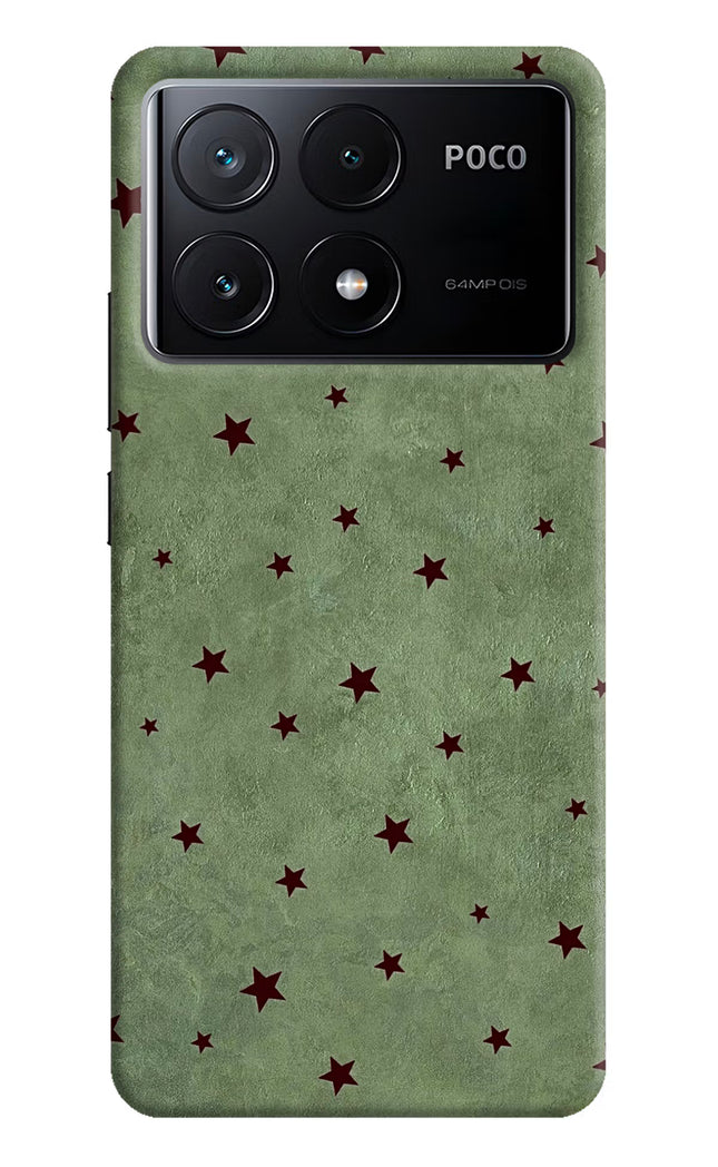 Green Stars Poco X6 Pro Hard Case Back Cover by Casekaro