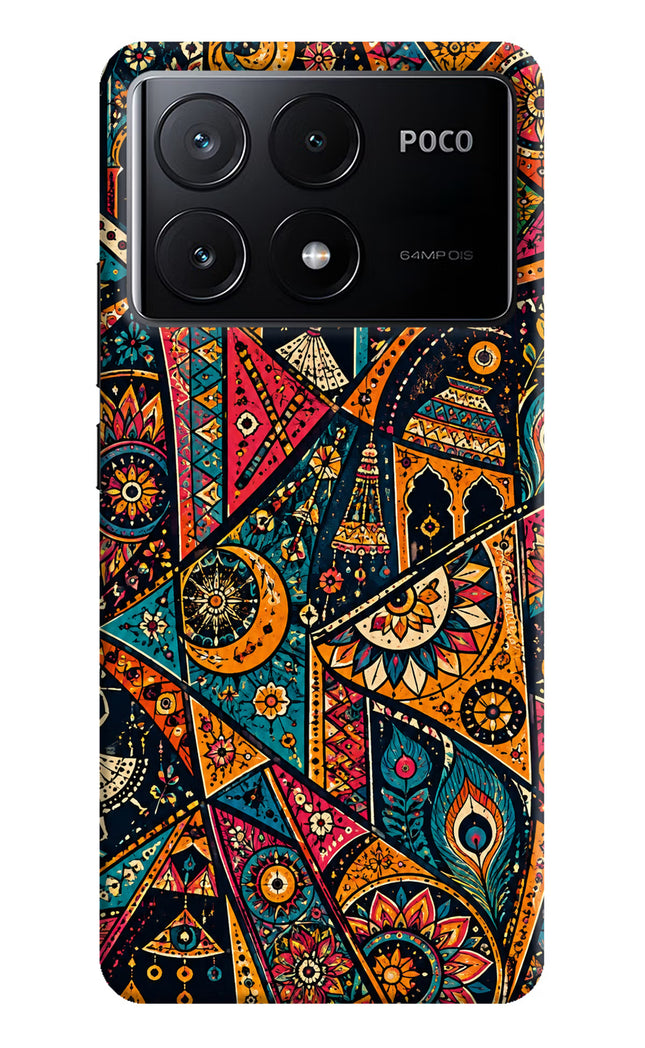 Folk Print Poco X6 Pro Hard Case Back Cover by Casekaro