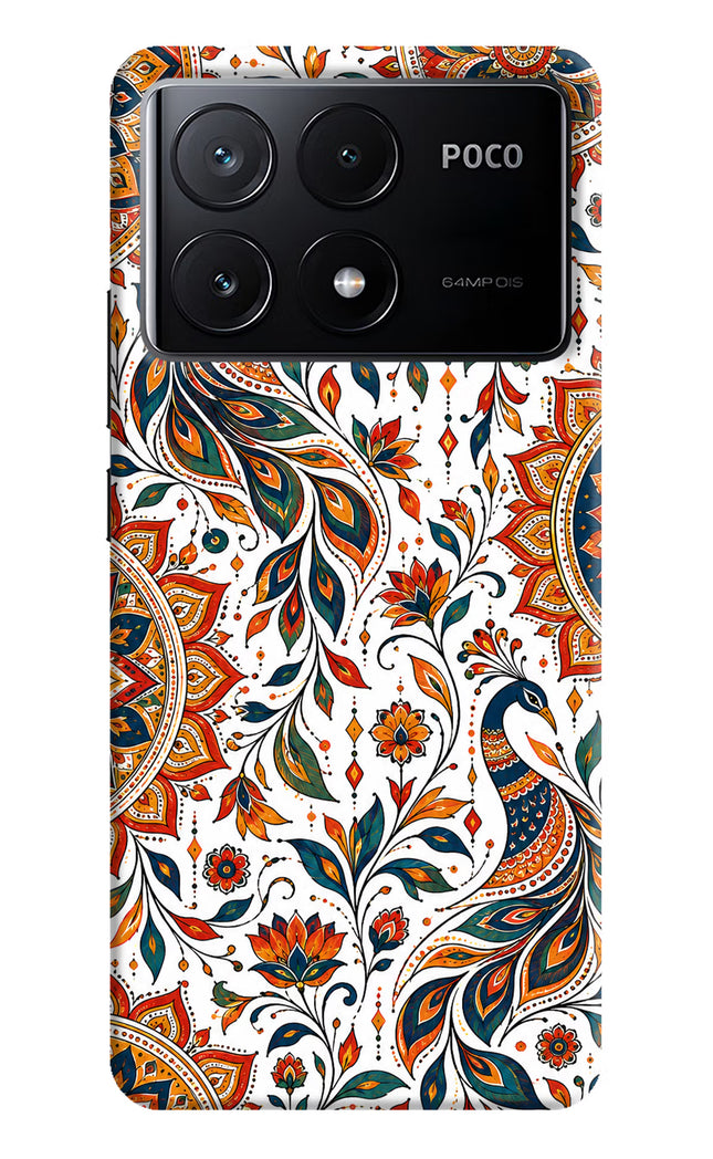 White Mayura Poco X6 Pro Hard Case Back Cover by Casekaro
