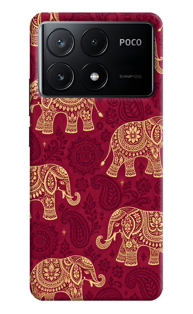 Maroon Elephant Poco X6 Pro Back Cover