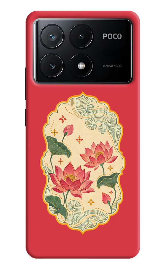 Pink Lotus Poco X6 Pro Back Cover