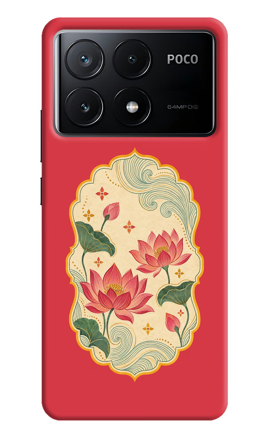 Pink Lotus Poco X6 Pro Back Cover, Hard case