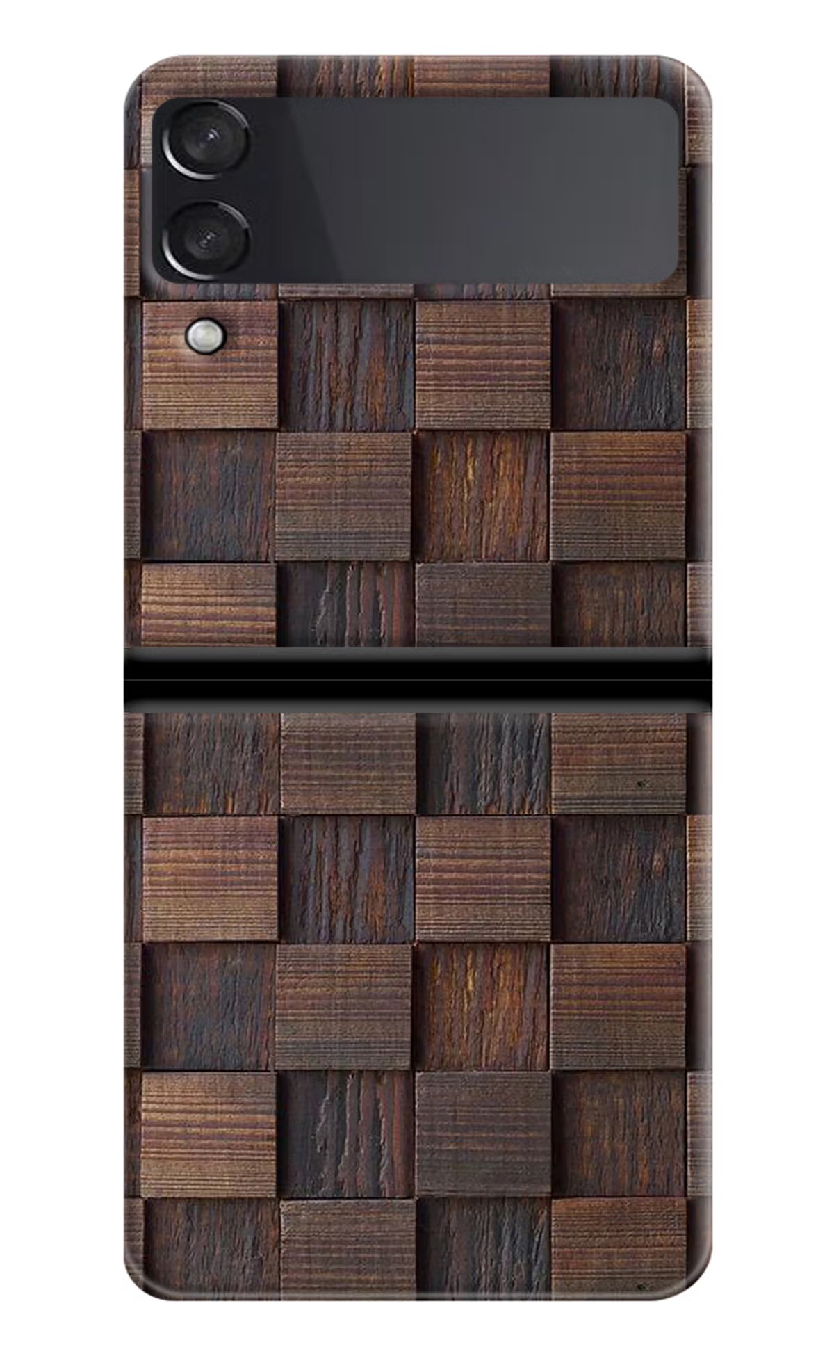 Wooden Cube Design Samsung Galaxy Z Flip3 Hard Case Back Cover by Casekaro