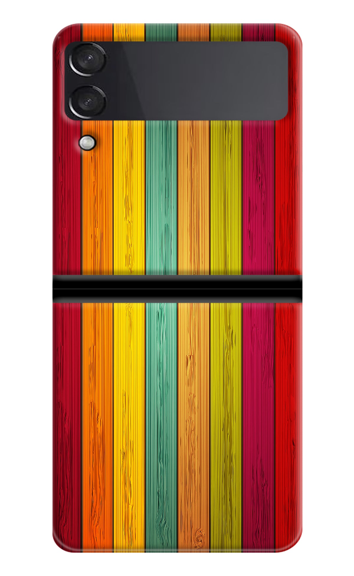 Multicolor Wooden Samsung Galaxy Z Flip3 Back Cover