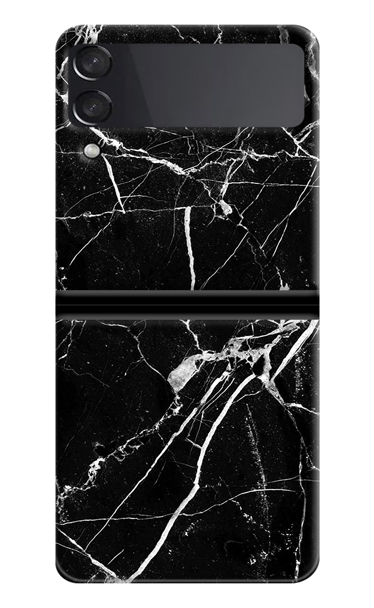 Black Marble Pattern Samsung Galaxy Z Flip3 Back Cover