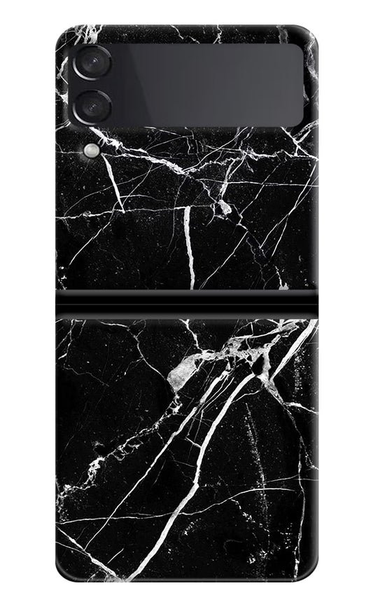 Black Marble Pattern Samsung Galaxy Z Flip3 Hard Case Back Cover by Casekaro