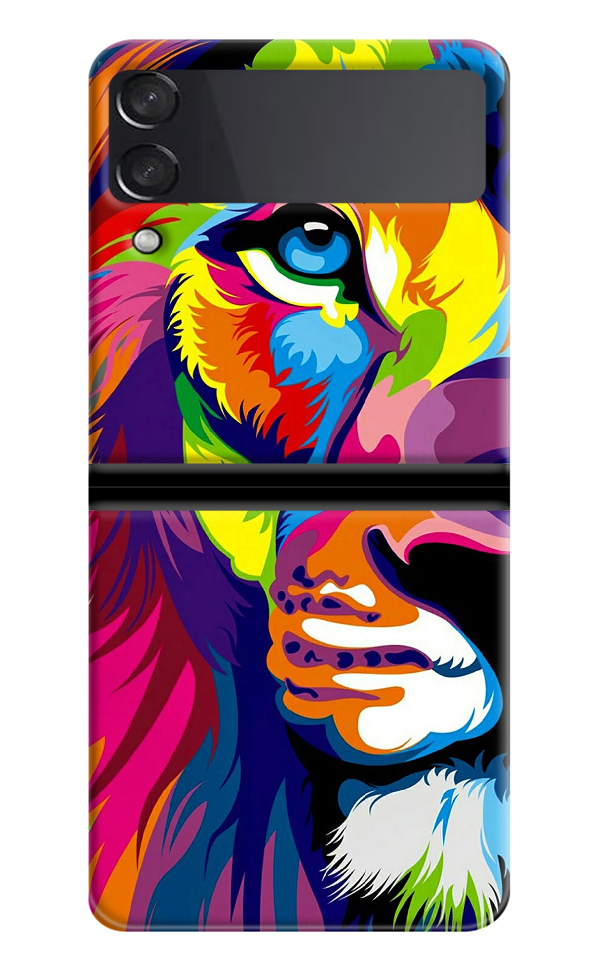 Lion Half Face Samsung Galaxy Z Flip3 Back Cover