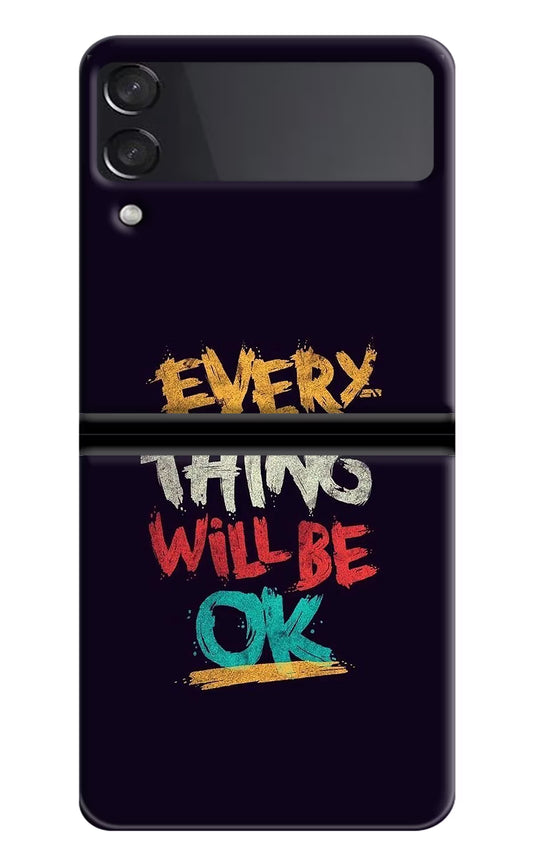 Everything Will Be Ok Samsung Galaxy Z Flip3 Hard Case Back Cover by Casekaro