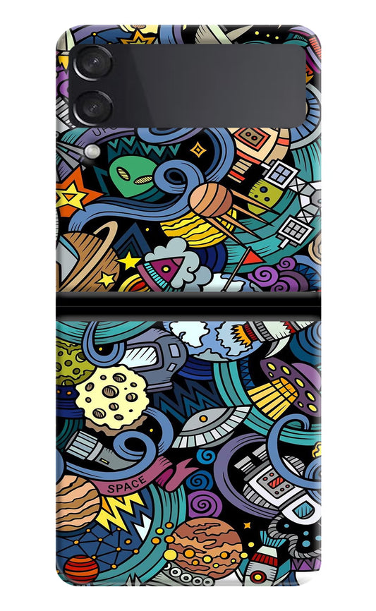 Space Abstract Samsung Galaxy Z Flip3 Hard Case Back Cover by Casekaro