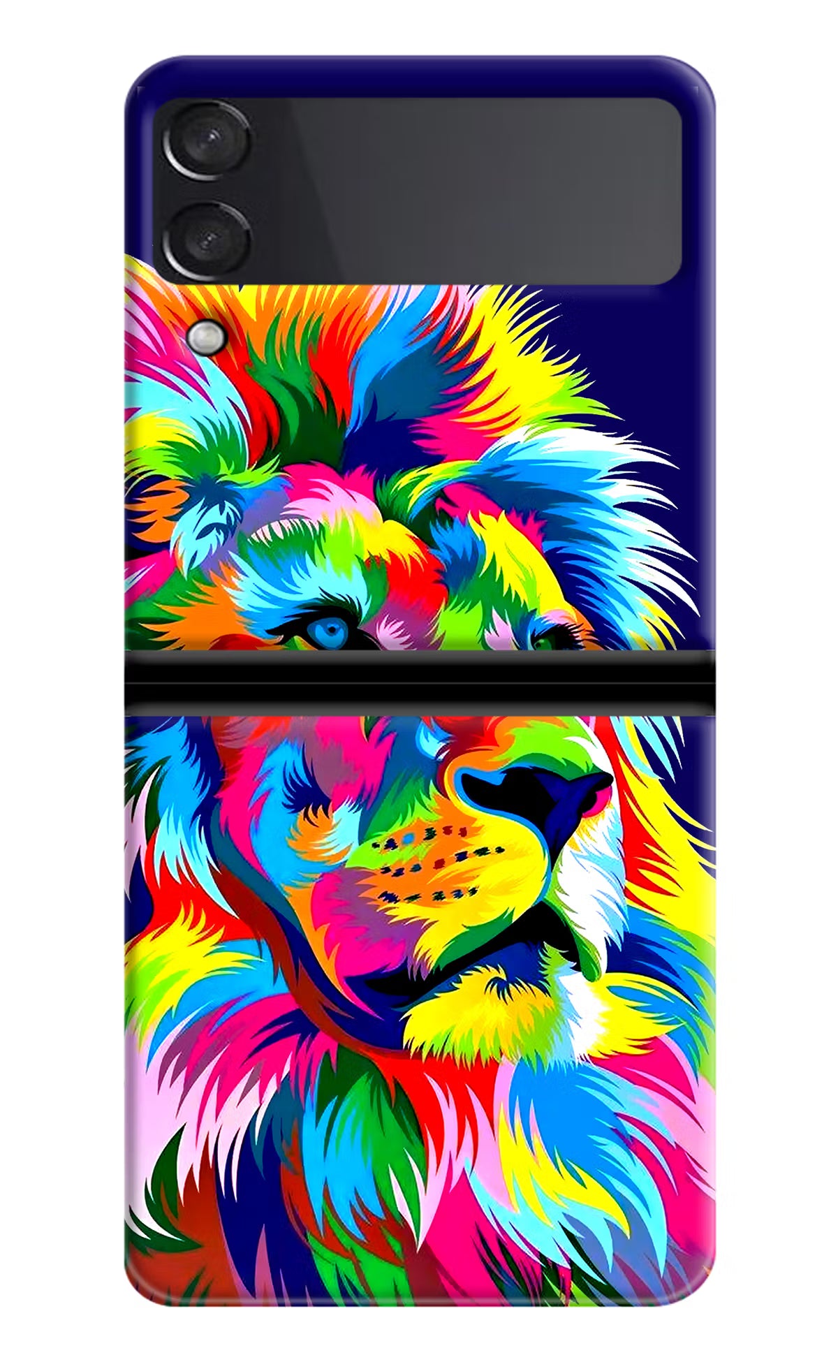 Vector Art Lion Samsung Galaxy Z Flip3 Hard Case Back Cover by Casekaro