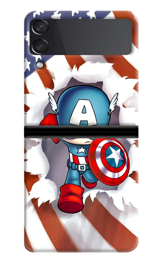 Captain America Samsung Galaxy Z Flip3 Hard Case Back Cover by Casekaro