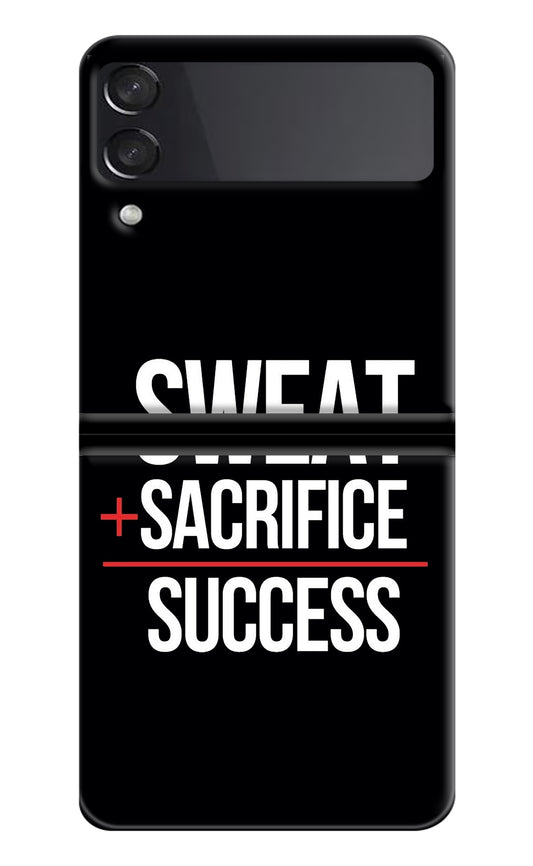 Sweat Sacrifice Success Samsung Galaxy Z Flip3 Back Cover