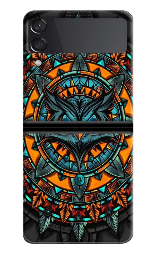 Angry Owl Art Samsung Galaxy Z Flip3 Back Cover