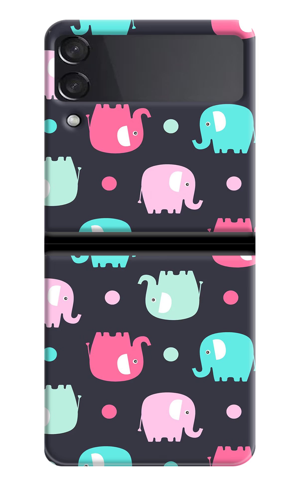 Elephants Samsung Galaxy Z Flip3 Hard Case Back Cover by Casekaro