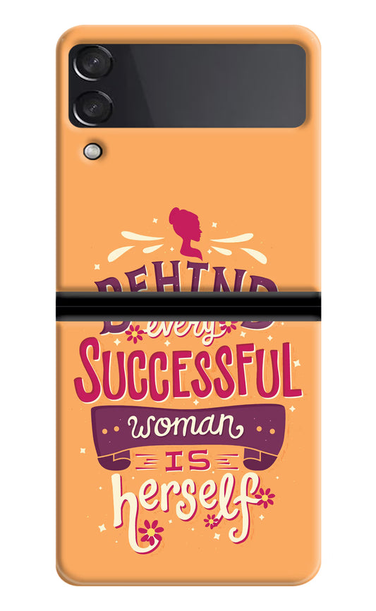 Behind Every Successful Woman There Is Herself Samsung Galaxy Z Flip3 Hard Case Back Cover by Casekaro