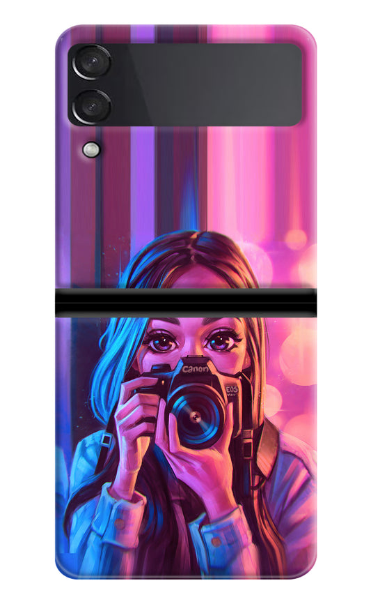 Girl Photographer Samsung Galaxy Z Flip3 Back Cover