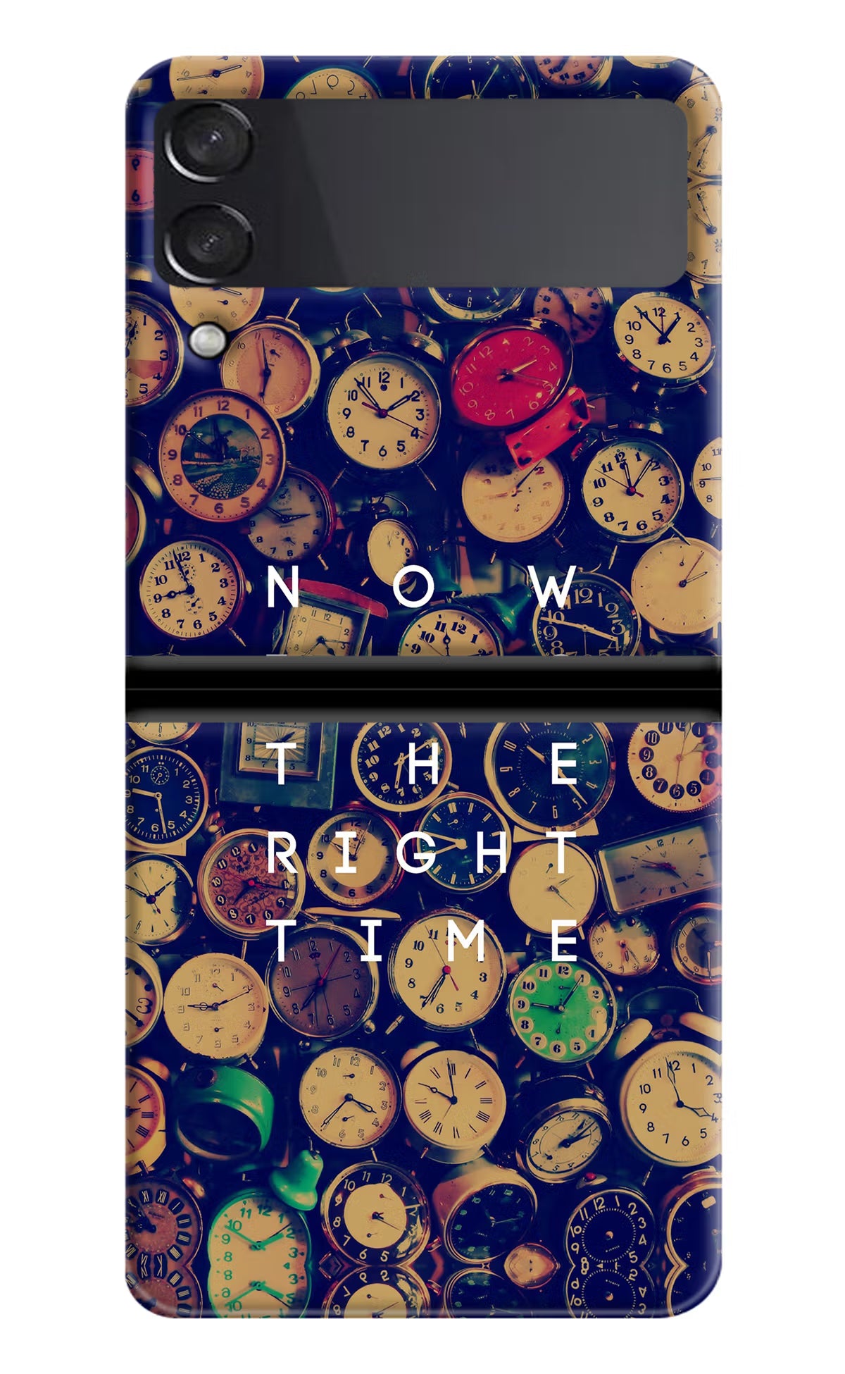 Now is the Right Time Quote Samsung Galaxy Z Flip3 Hard Case Back Cover by Casekaro
