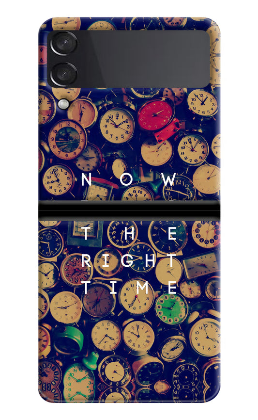 Now is the Right Time Quote Samsung Galaxy Z Flip3 Hard Case Back Cover by Casekaro