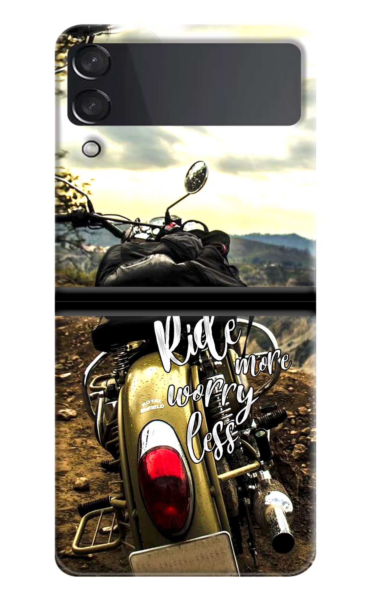 Ride More Worry Less Samsung Galaxy Z Flip3 Hard Case Back Cover by Casekaro