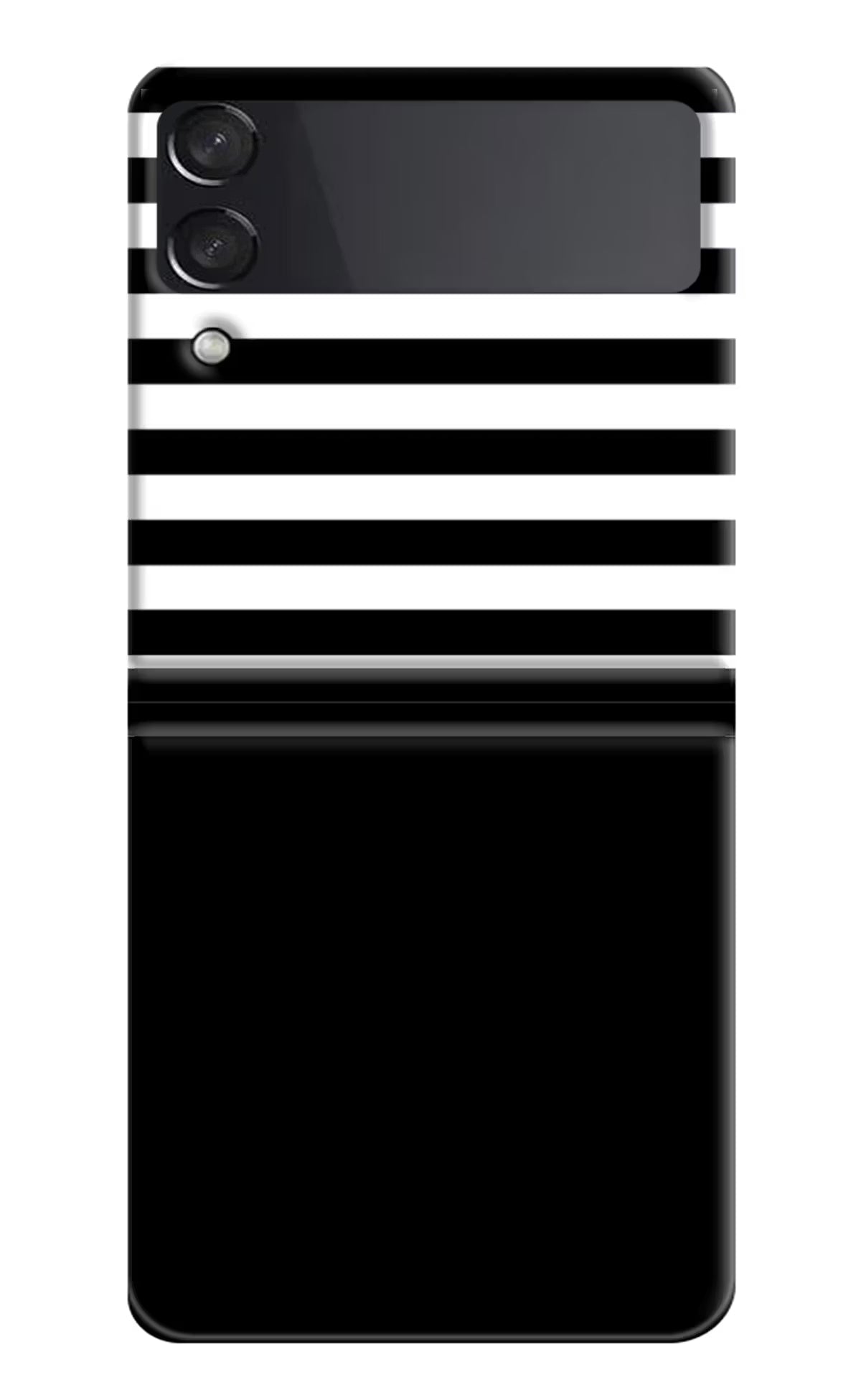 Black and White Print Samsung Galaxy Z Flip3 Hard Case Back Cover by Casekaro