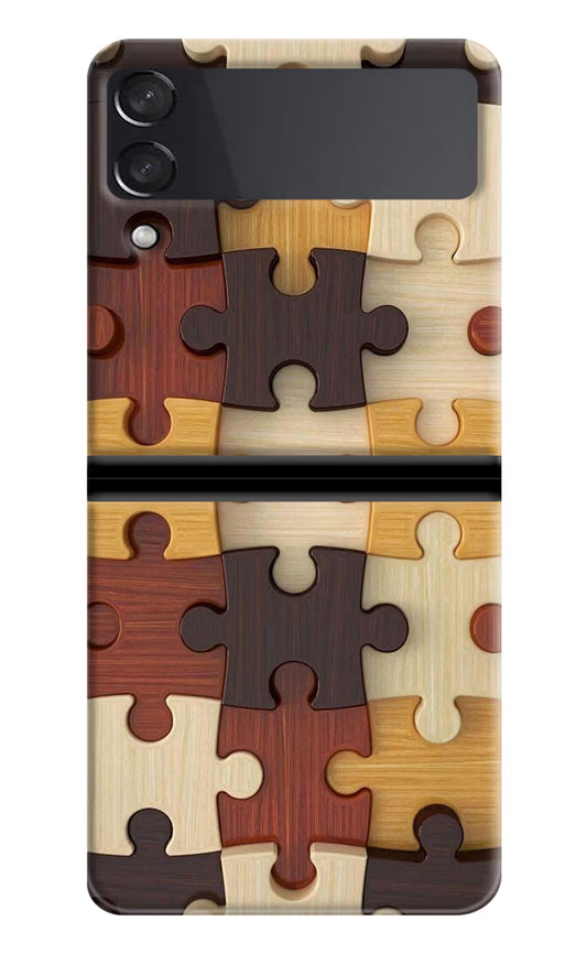 Wooden Puzzle Samsung Galaxy Z Flip3 Hard Case Back Cover by Casekaro