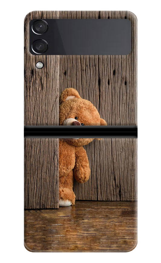 Teddy Wooden Samsung Galaxy Z Flip3 Hard Case Back Cover by Casekaro