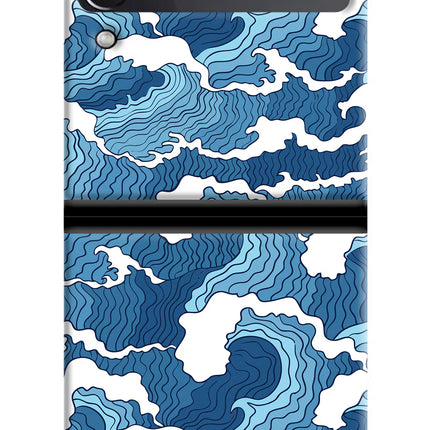 Blue Waves Samsung Galaxy Z Flip3 Hard Case Back Cover by Casekaro
