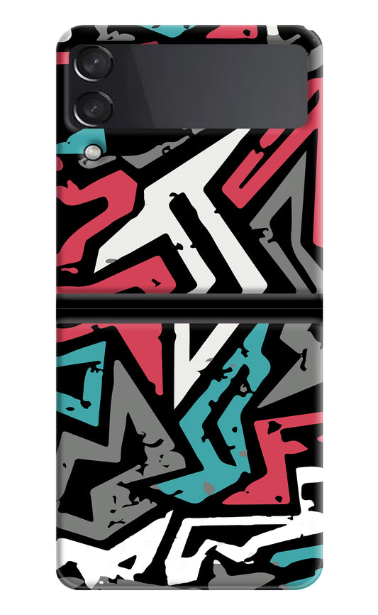 Geometric Graffiti Samsung Galaxy Z Flip3 Hard Case Back Cover by Casekaro