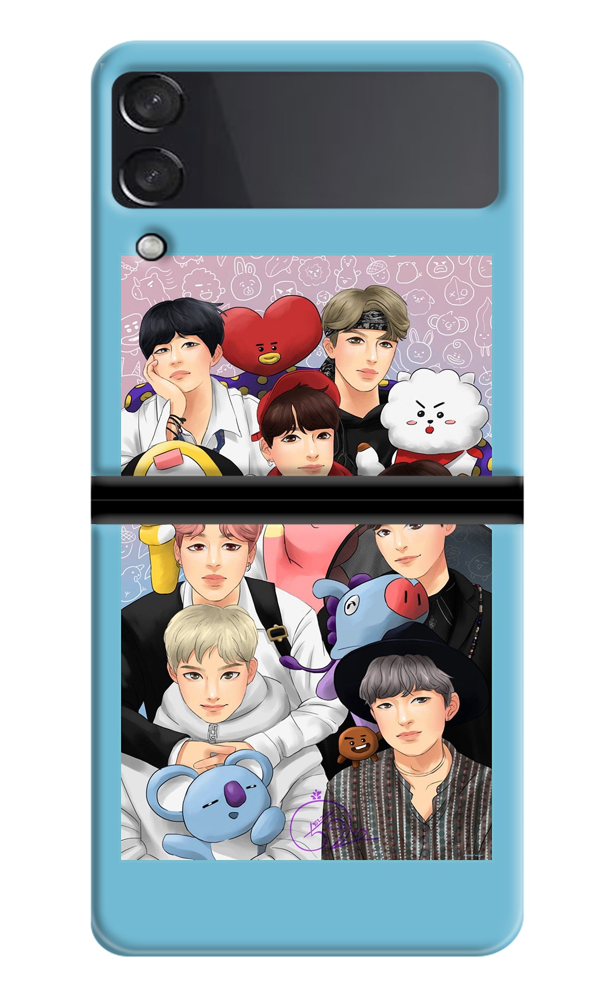 BTS with animals Samsung Galaxy Z Flip3 Back Cover