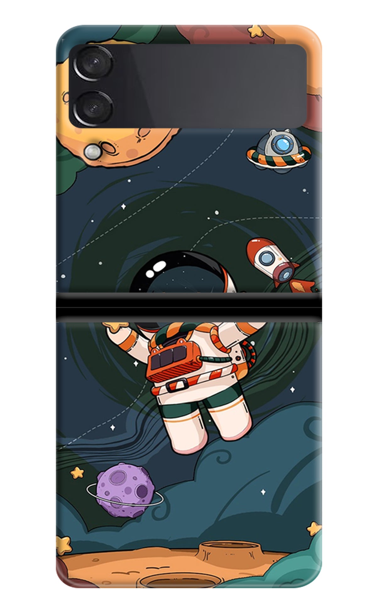 Cartoon Astronaut Samsung Galaxy Z Flip3 Back Cover