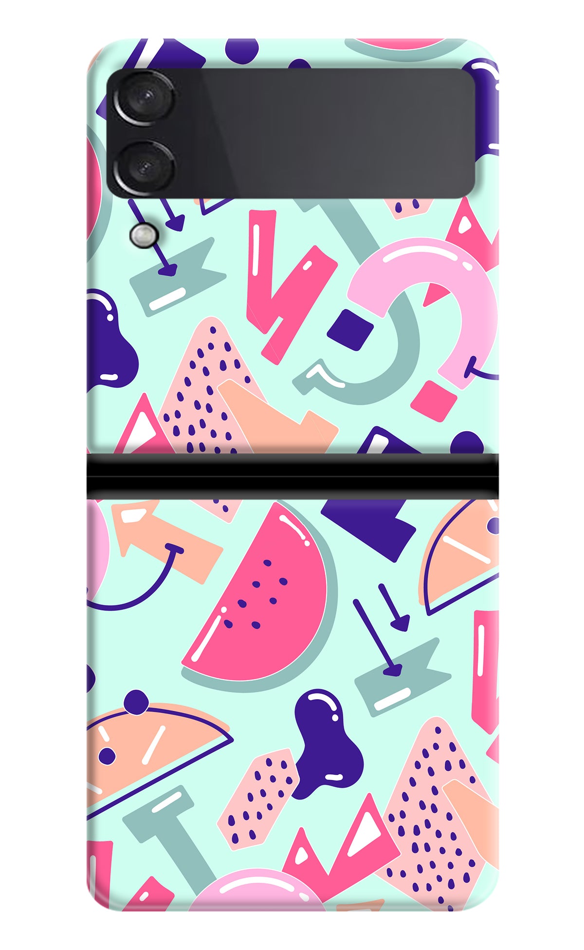 Doodle Pattern Samsung Galaxy Z Flip3 Back Cover