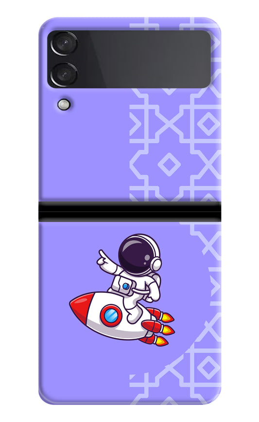 Cute Astronaut Samsung Galaxy Z Flip3 Hard Case Back Cover by Casekaro