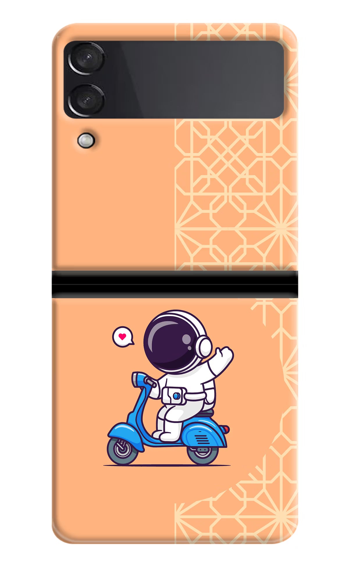 Cute Astronaut Riding Samsung Galaxy Z Flip3 Hard Case Back Cover by Casekaro