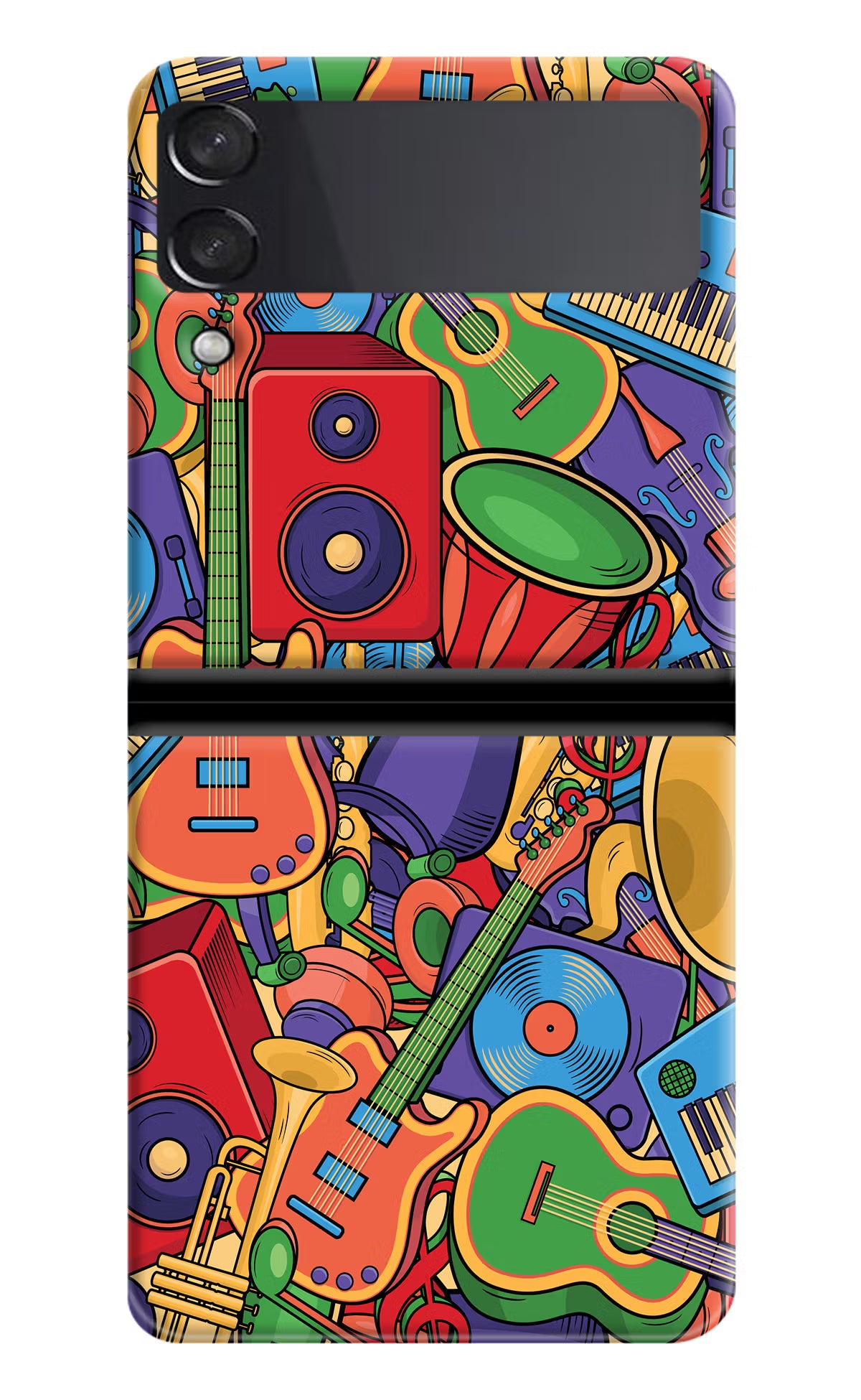 Music Instrument Doodle Samsung Galaxy Z Flip3 Hard Case Back Cover by Casekaro