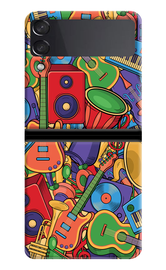 Music Instrument Doodle Samsung Galaxy Z Flip3 Hard Case Back Cover by Casekaro