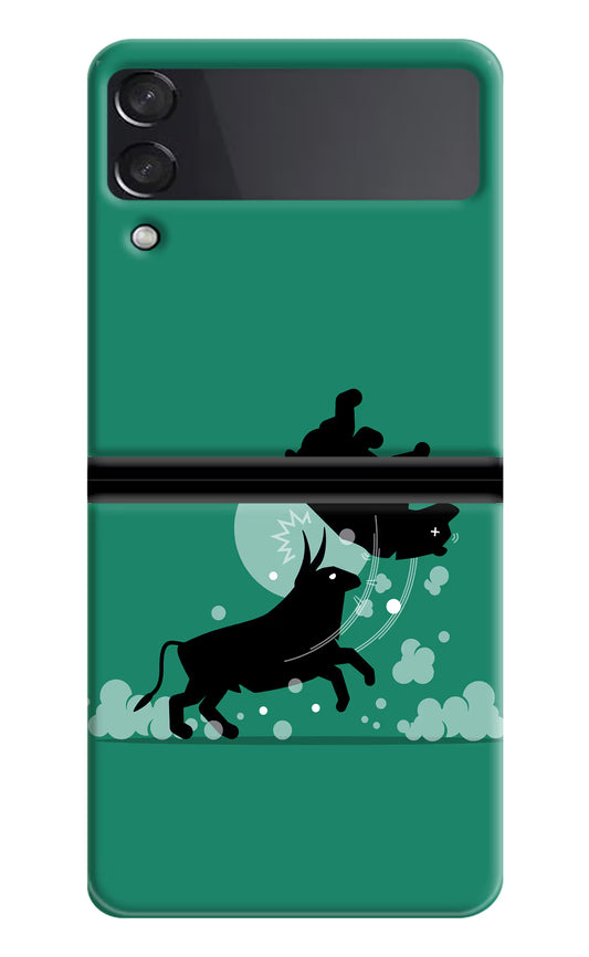 Bull Conqueror Samsung Galaxy Z Flip3 Hard Case Back Cover by Casekaro