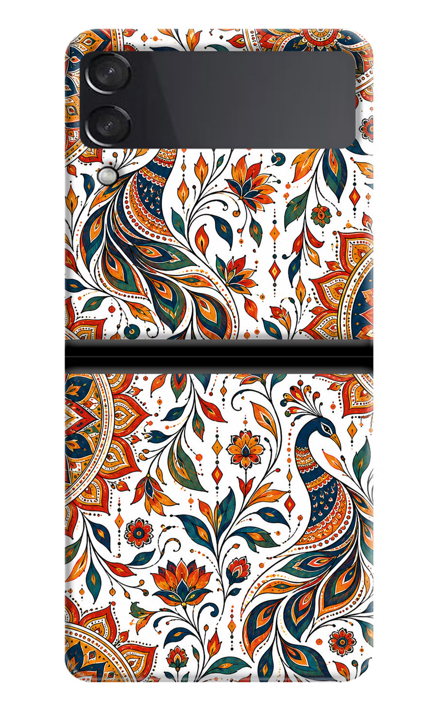 White Mayura Samsung Galaxy Z Flip3 Back Cover, Hard case