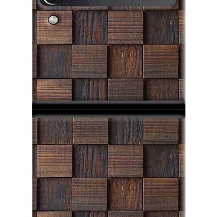 Wooden Cube Design Samsung Galaxy Z Flip4 Hard Case Back Cover by Casekaro