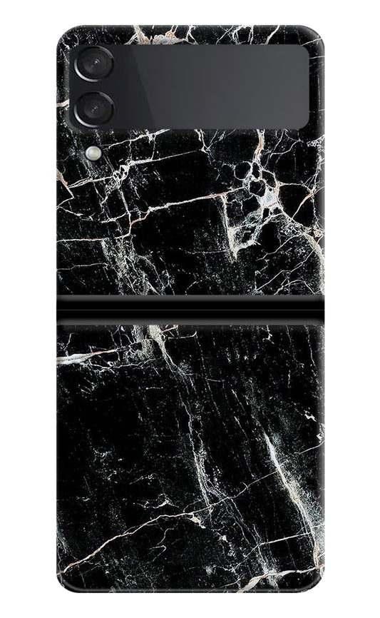 Black Marble Texture Samsung Galaxy Z Flip4 Back Cover