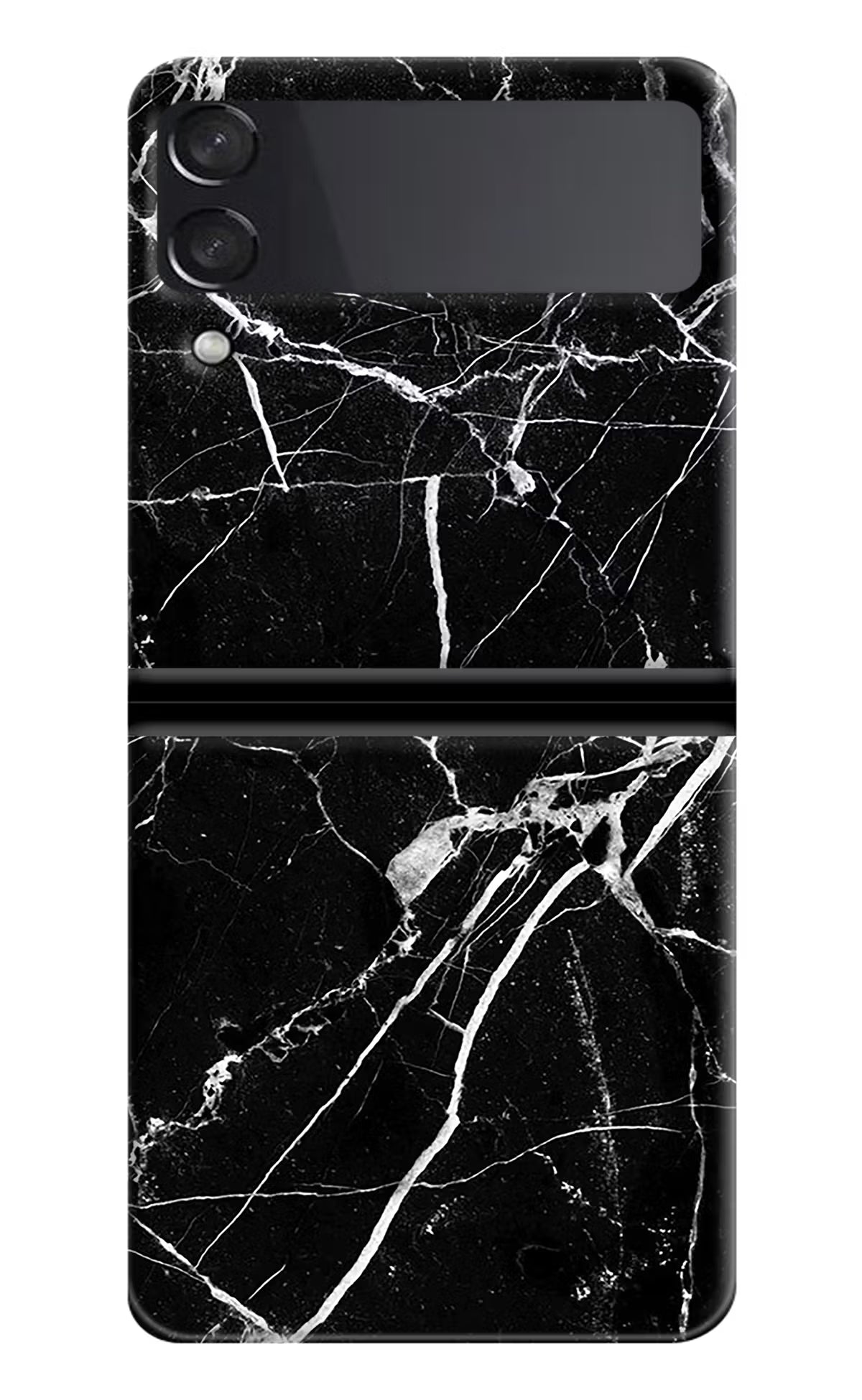 Black Marble Pattern Samsung Galaxy Z Flip4 Hard Case Back Cover by Casekaro