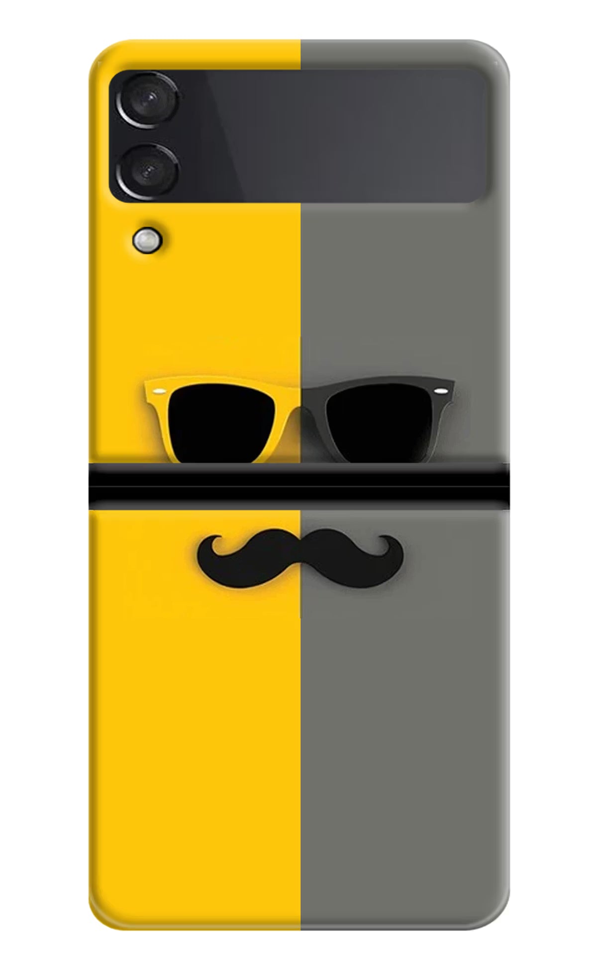 Sunglasses with Mustache Samsung Galaxy Z Flip4 Hard Case Back Cover by Casekaro