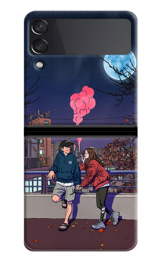 Chilling Couple Samsung Galaxy Z Flip4 Hard Case Back Cover by Casekaro