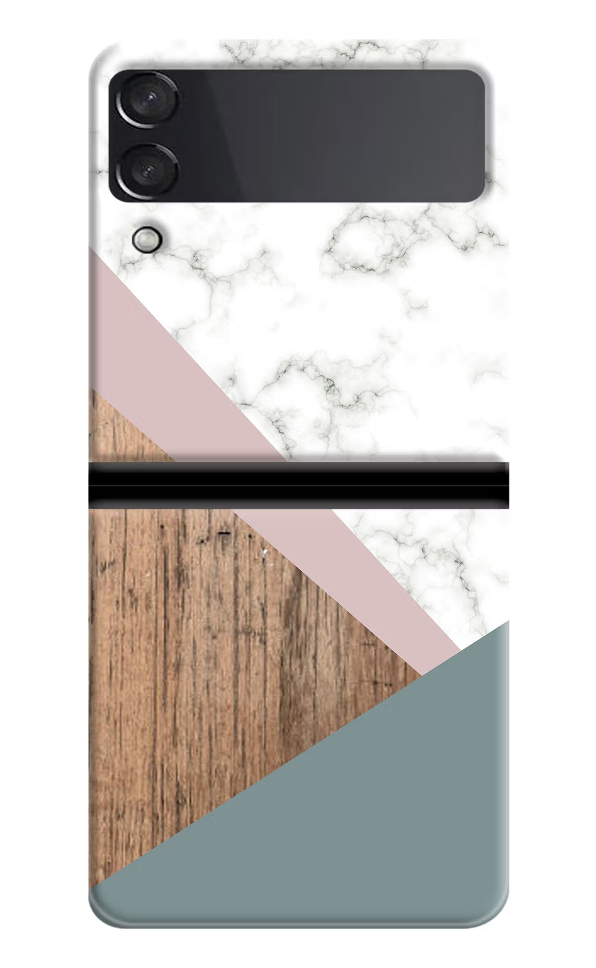 Marble wood Abstract Samsung Galaxy Z Flip4 Hard Case Back Cover by Casekaro