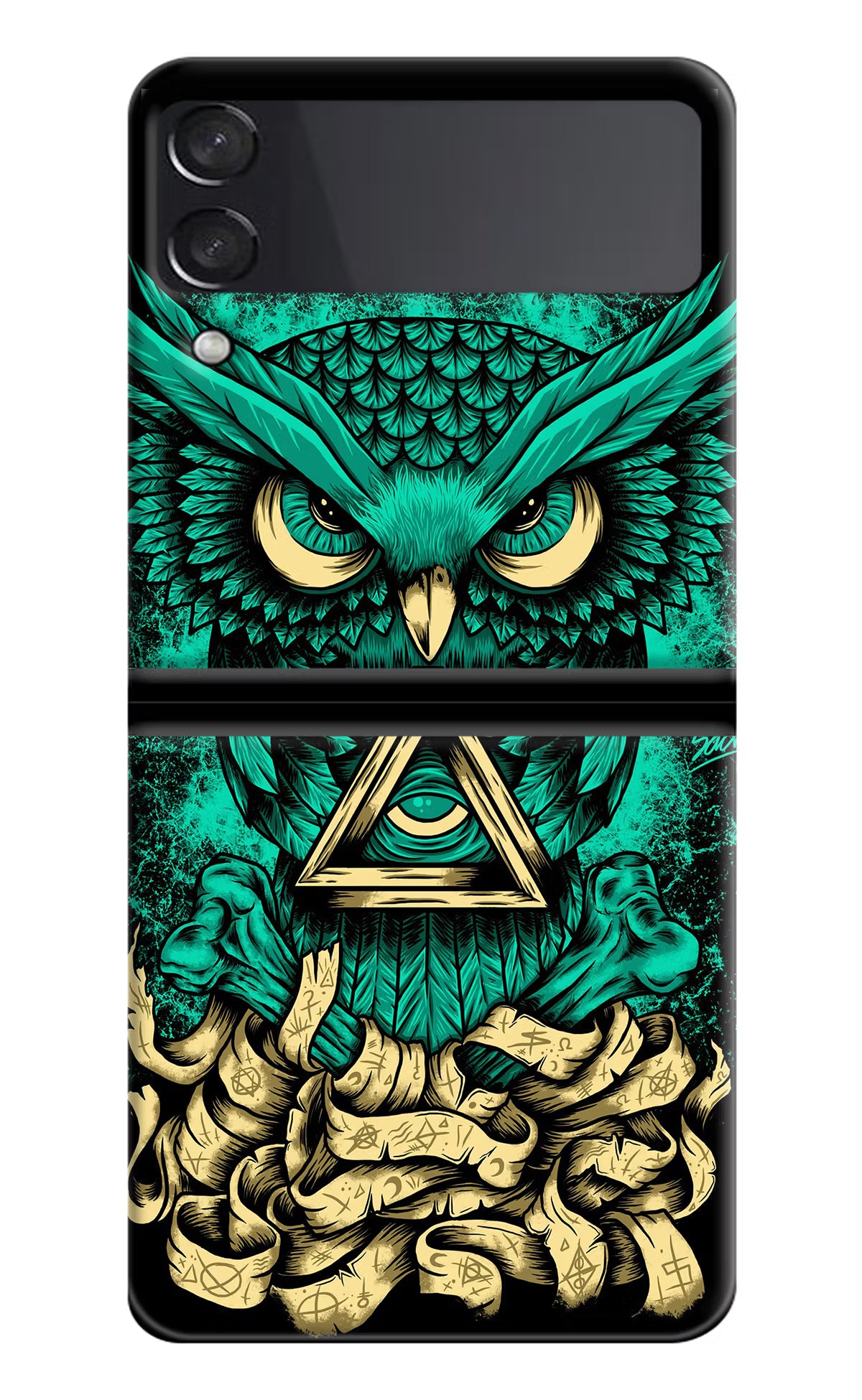 Green Owl Samsung Galaxy Z Flip4 Hard Case Back Cover by Casekaro